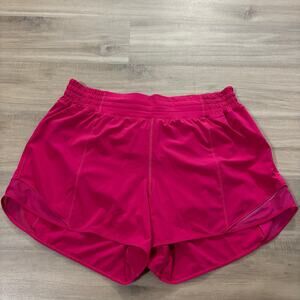 Lululemon Hotty Hot High-Rise Lined Short 4" Passionate Pink Women Size 12